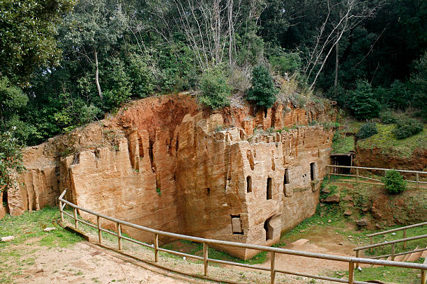 Etruscan Necropolis of the Caves - Populonia Italy stock photo