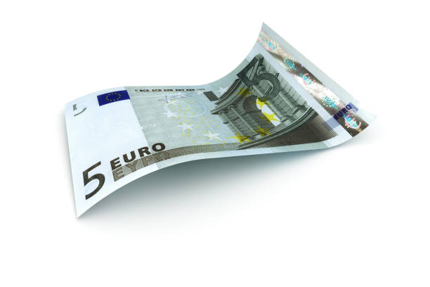 5 Euro - 3d visualization of a euro banknote stock photo