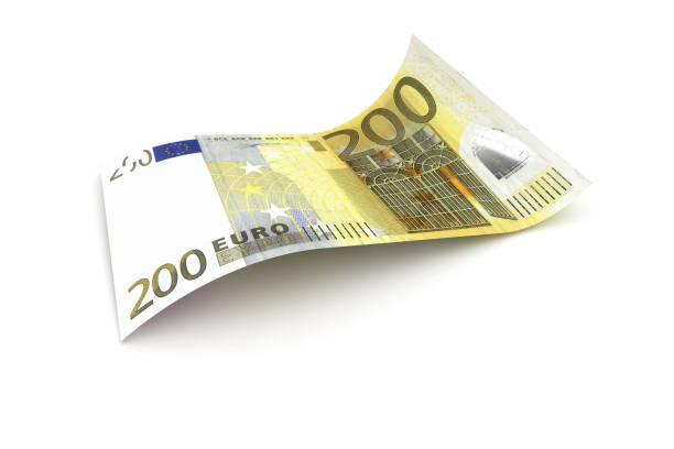 200 Euro Note - 3d visualization of a euro banknote stock photo