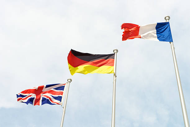 drapeaux des pays européens - france allemagne photos et images de collection