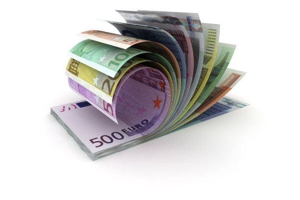 European union currency bundle stock photo