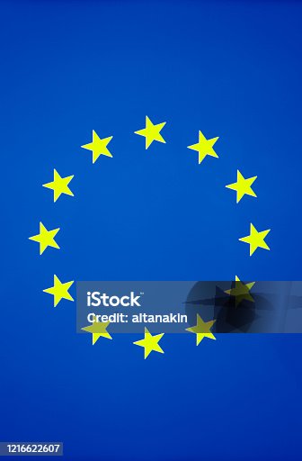 istock European Union flag near plan photo 1216622607