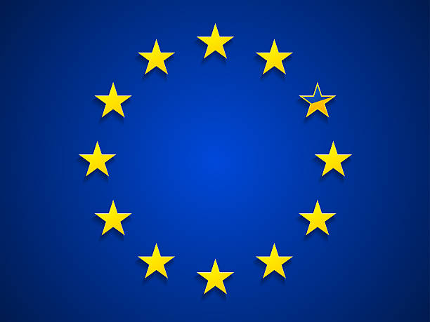unión europea con una estrella como bandera de ucrania - national dog show fotografías e imágenes de stock