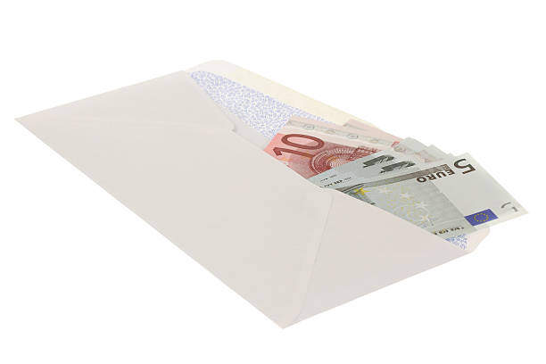 Euros in Envelope stock photo