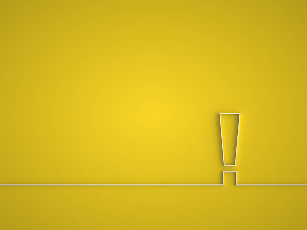 Exclamation mark icon. Exclamation mark icon. Attention sign icon. Hazard warning symbol in yellow background. help single word photos stock pictures, royalty-free photos & images