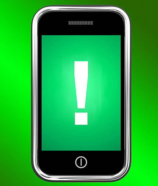 Exclamation Mark On Phone Showing Attention Warning