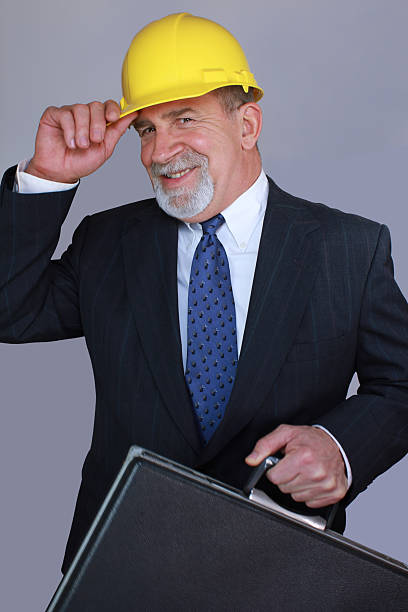 Executive with Hard Hat stock photo