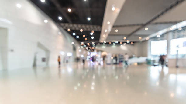 Exhibition event convention hall business blur background of tech expo, trade fair, passenger terminal or museum gallery lobby with blurry interior large corridor hallway white room empty space Exhibition event convention hall business blur background of tech expo, trade fair, passenger terminal or museum gallery lobby with blurry interior large corridor hallway white room empty space exhibition stock pictures, royalty-free photos & images