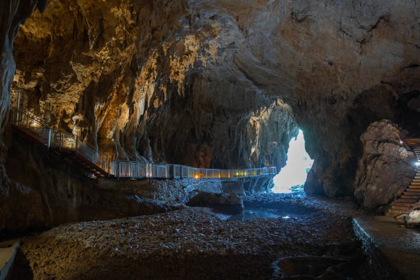 Exit from Pastena cave in province of Fronzinone in Lazio, Italy stock photo