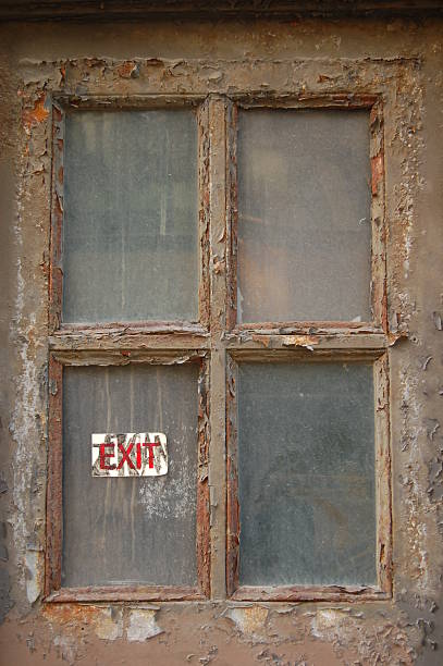 Exit Window stock photo