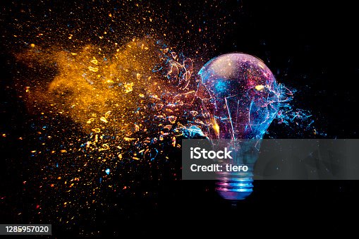 istock explosion of a traditional electric bulb. shot taken in high speed 1285957020