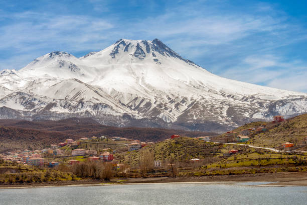 Extinct Volcano Mount Hasan in Aksaray, Turkey stock photo