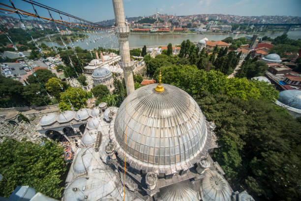 Eyüp Sultan Mosque ,Gold Horn view. Eyup,Istanbul,Turkey stock photo