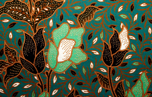 Fabric With Floral Batik Pattern Stock Photo Download Fabric With Floral Batik Pattern Stock Photo Download