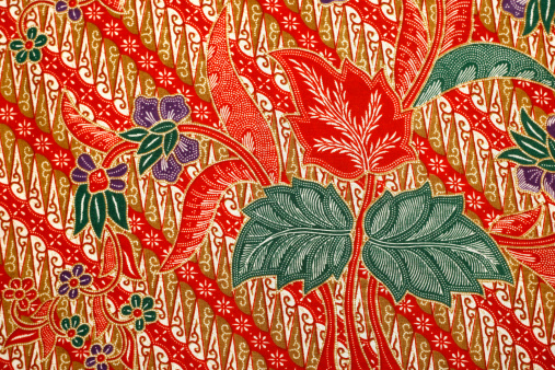 Fabric With Floral Batik Pattern Stock Photo Download Fabric With Floral Batik Pattern Stock Photo Download