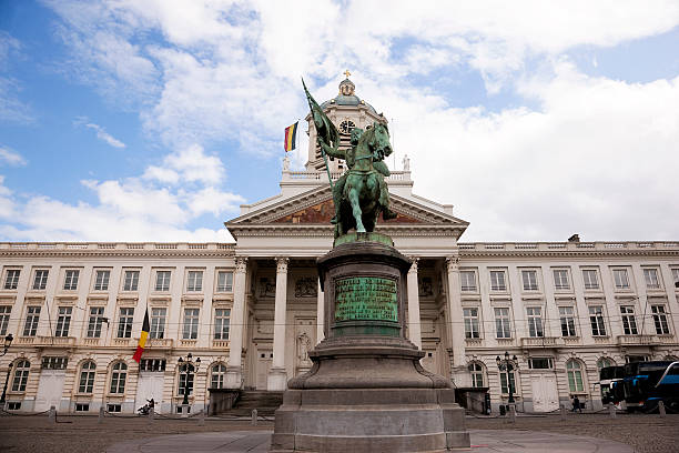 Facade of Place Royale, Brussels, Belgium stock photo