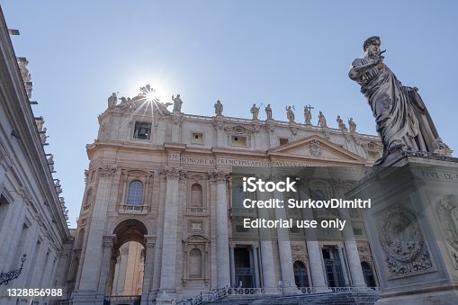 istock Facade of St. Peter's Basilica in Vatican City 1328856988