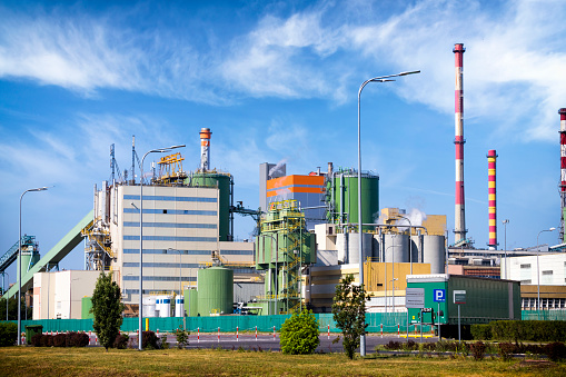 Factory of the pulp and paper industry in Świecie, Poland