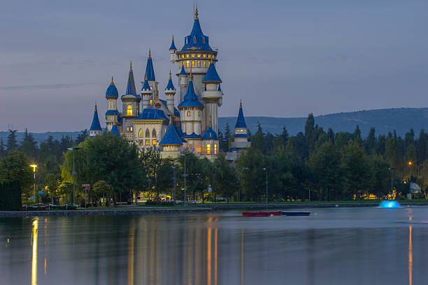 Fairy Tale in the morning Eskisehir, Turkey - September 28, 2015: Fairy Tale Castle in the morning. Fairy Tale Castle in Sazova Park. It was built for kids in 2012. nn girls stock pictures, royalty-free photos & images