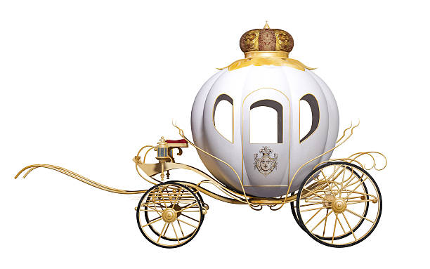 fairy tale royal carriage 3d illustration isolated on the white background carriage stock pictures, royalty-free photos & images