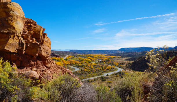 Fall in Abiquiu Fall in Abiquiu, New Mexico new mexico stock pictures, royalty-free photos & images