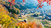 荻町合掌集落白川郷と五箇山、日本の秋のシーズン