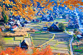 荻町合掌集落白川郷と五箇山、日本の秋のシーズン