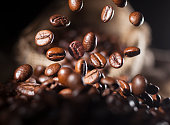 istock Falling coffee beans 489377308