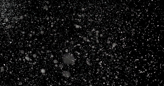 Falling Snowflakes On Black Background Stock Photo - Download Image Now ...