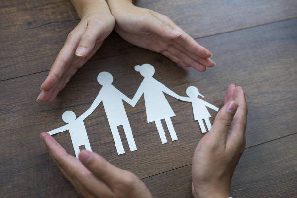 Family care and protection - Insurance concept stock photo
