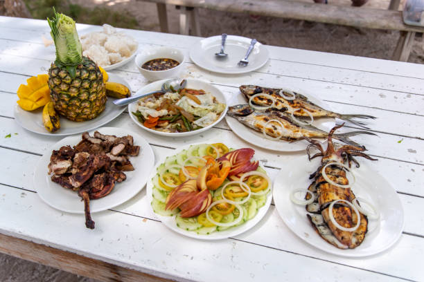 Famous Filipino Food on the Table stock photo