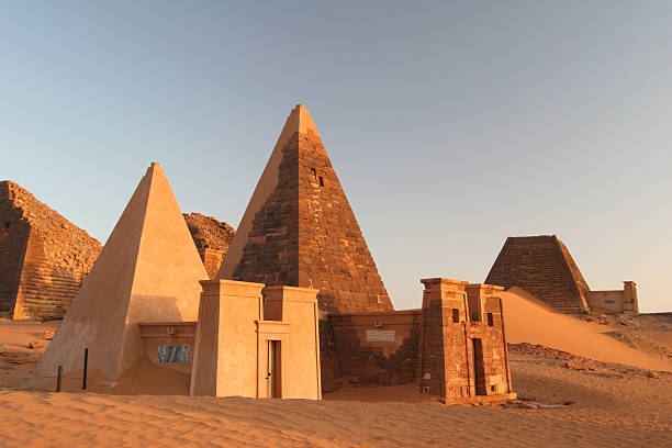 Famous Meroe pyramids stock photo