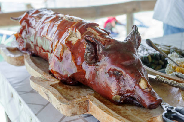 Famous Philippines food - Lechon stock photo