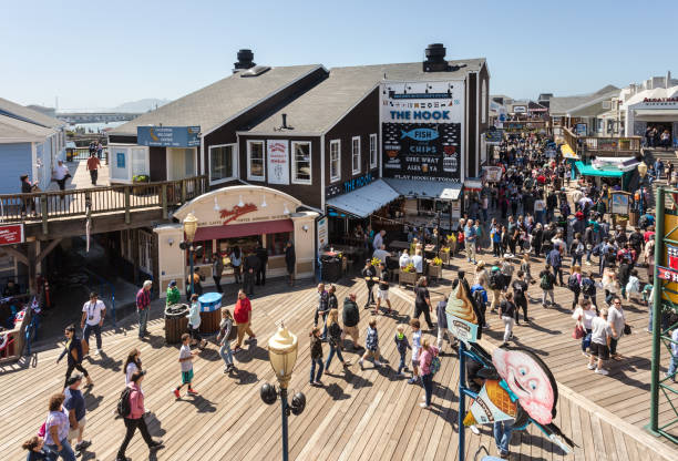 Famous Pier 39 in San Francisco, California, USA stock photo
