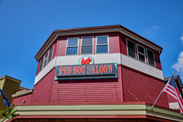 Famous Red Dog Saloon, Franklin Street, Juneau, Alaska. stock photo