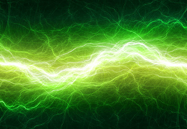 Fantasy green lightning stock photo