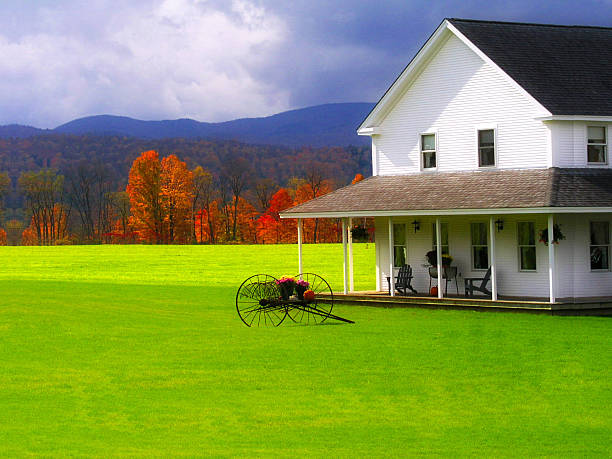 Farm on Vermont stock photo
