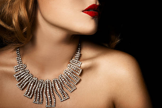 Fashion Portrait Of Beautiful Luxury Woman With Jewelry stock photo
