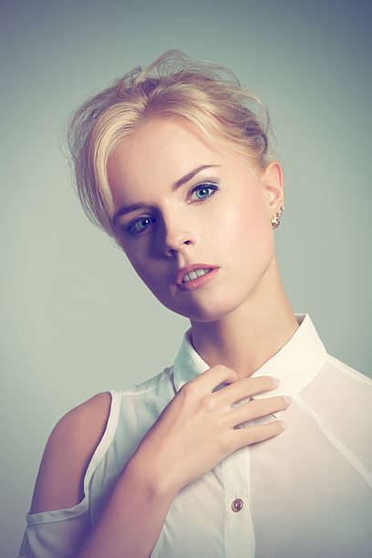Fashion portrait with color toning stock photo