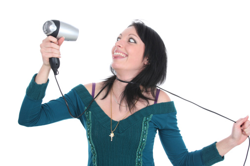 Fashion Victim Strangles Herself With An Hairdryer Cord 