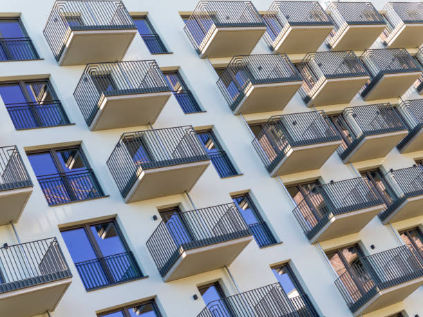 Fassade eines modernen Wohngebäudes in Hamburg, Deutschland stock photo