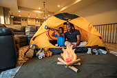 istock Father and Son Camping at Home 1325088923