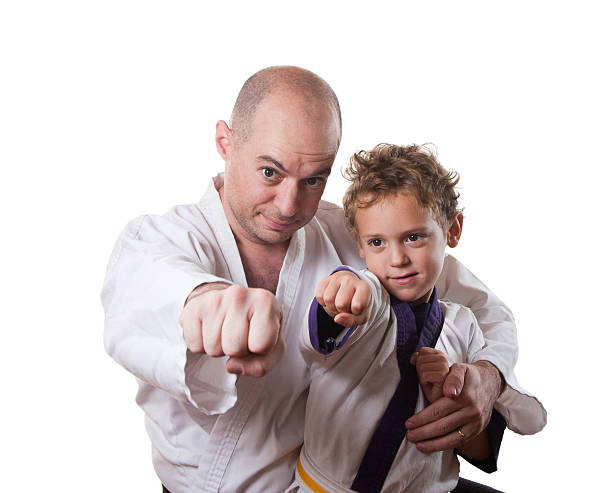 Father and Son Karate stock photo