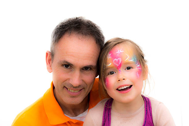 Father with seet daughter stock photo