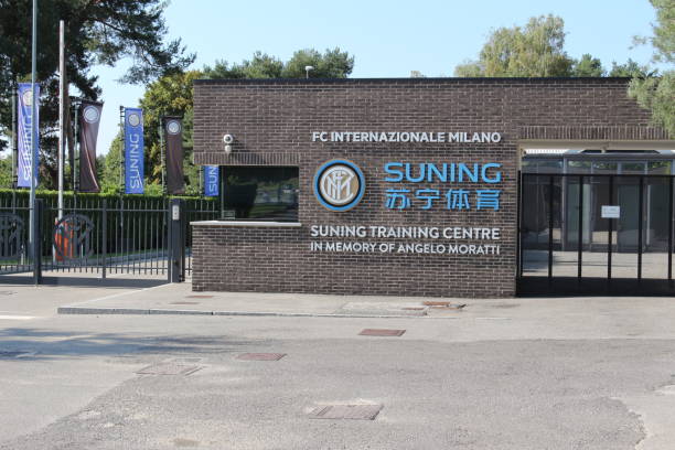 Fc. International - Suning Sports Center - La Pinetina Appiano Gentile Appiano Gentile, Como, Italy - September 03, 2020: Entrance view of the Suning Sports Center, FC. International, in memory of Angelo Moratti "La Pinetina", where the footballers of Club Inter train. Inter Milan stock pictures, royalty-free photos & images