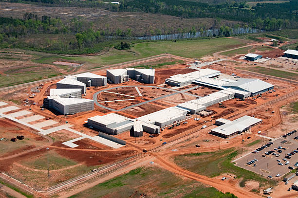 Federal Prison Construction in Alabama stock photo