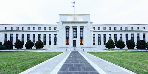 Federal Reserve Building Cludy days for the Federal Reserve. federal reserve stock pictures, royalty-free photos & images