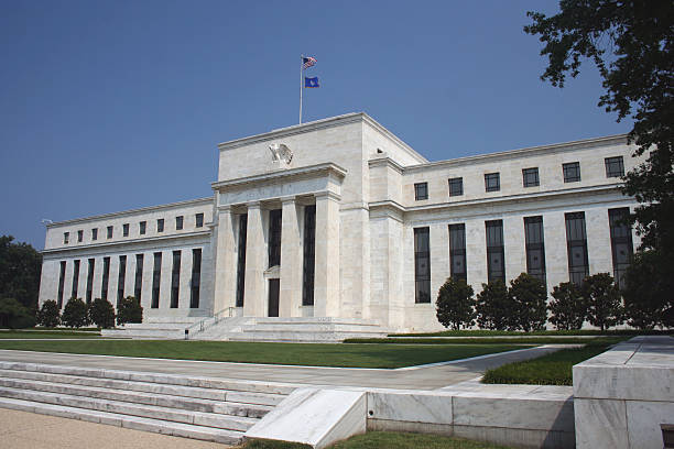 federal reserve angled view of federal reserve in washington DC federal reserve stock pictures, royalty-free photos & images