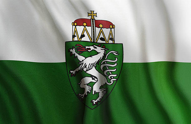 Federal State Flag of Styria Austria stock photo