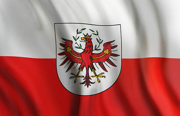 Federal State Flag of Tyrol Austria Tirol stock photo
